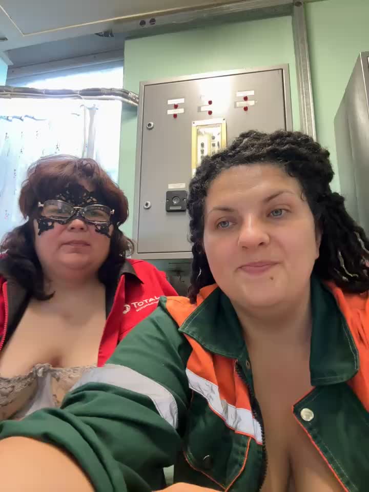 two fat sluts frolicking at work