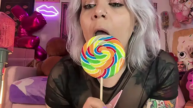 Can I eat you up and lick you like this lollipop? - video by CherryBombBomb cam model
