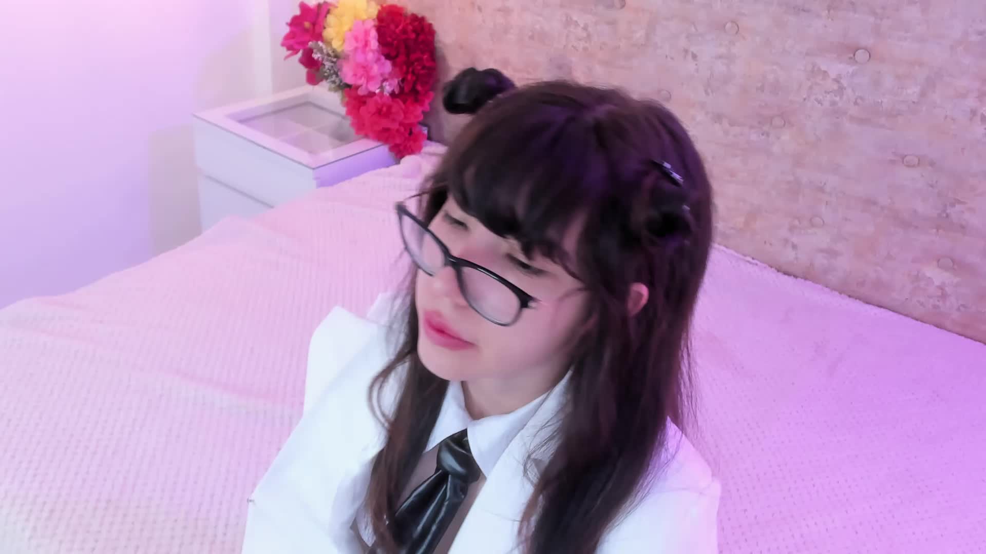 A schoolgirl doing blowjobs