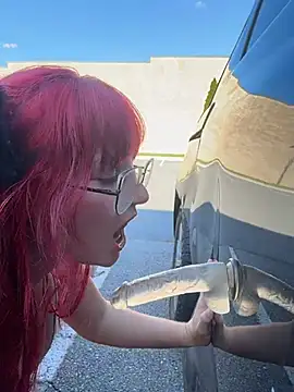 sucking dildo on strangers car in bikini 🍒