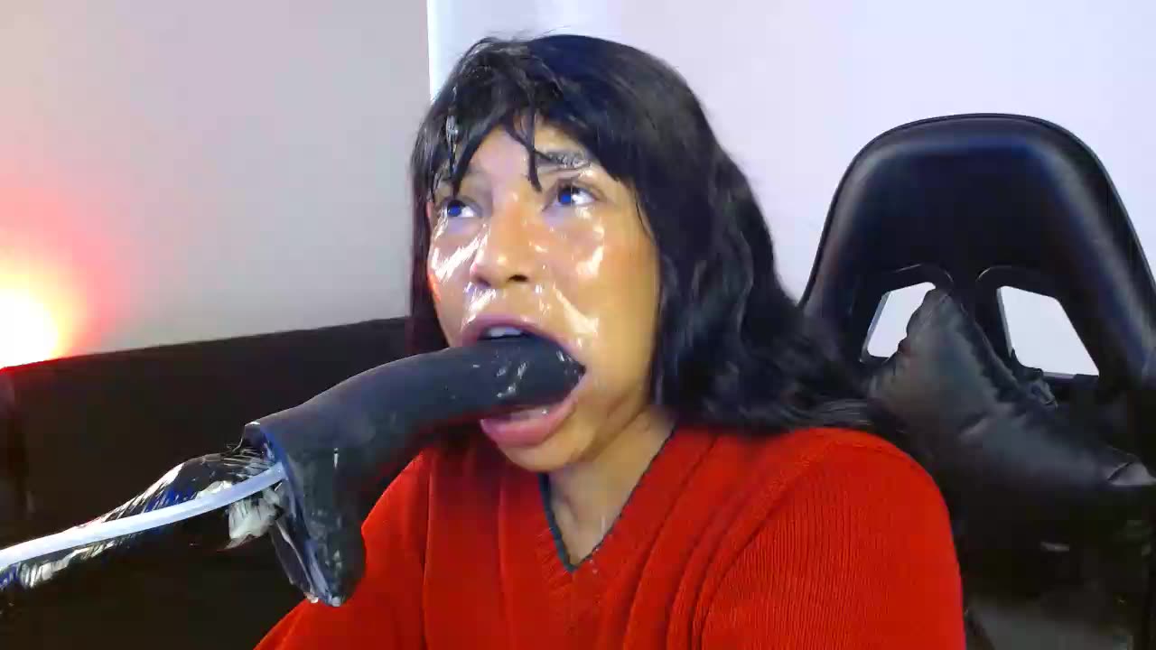 pvt I roll in nasty saliva + fuck mouth and pussy hard with fuck machine + squirt pussy + suck my we - video by Anabel693 cam model