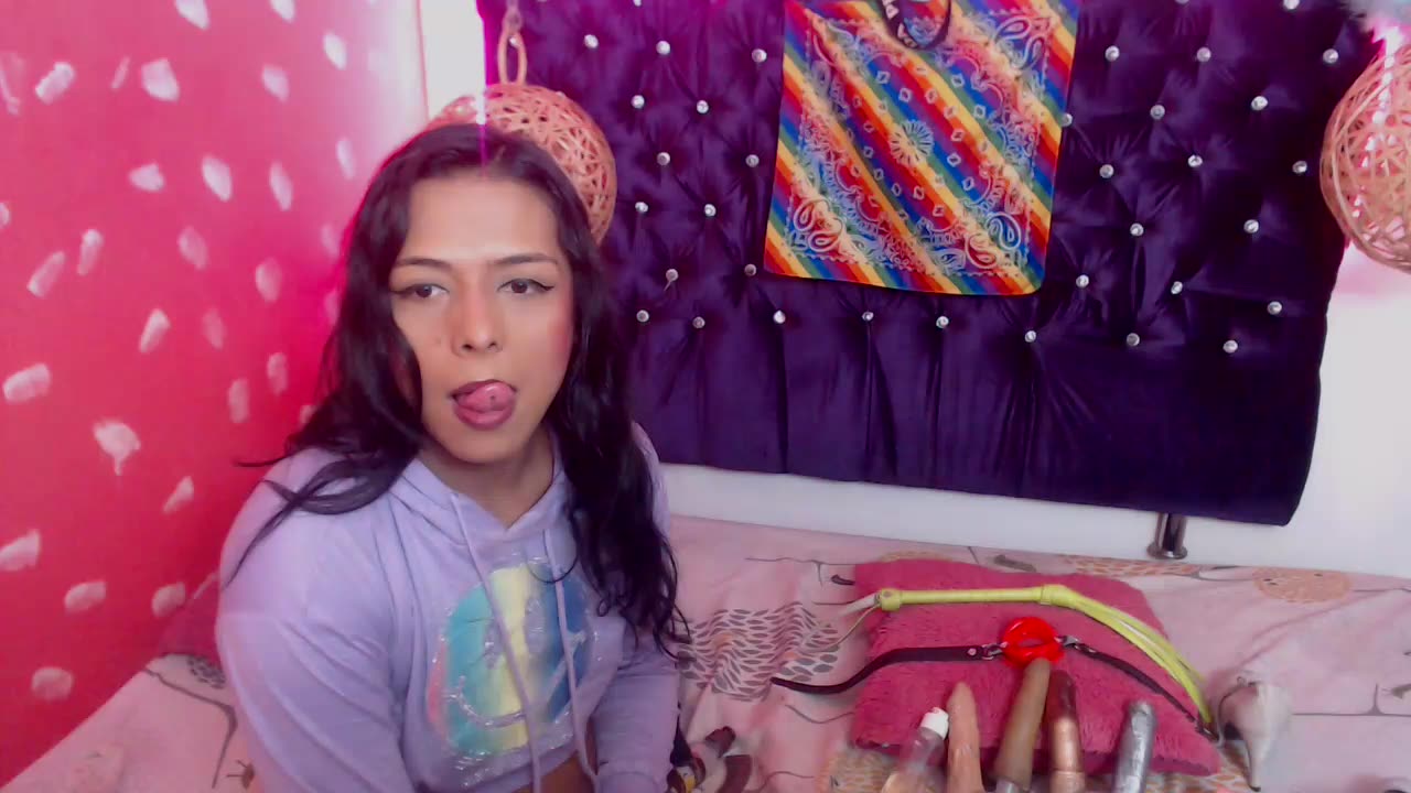 very hot girl voting my big load - video by EmilyTsSweet cam model