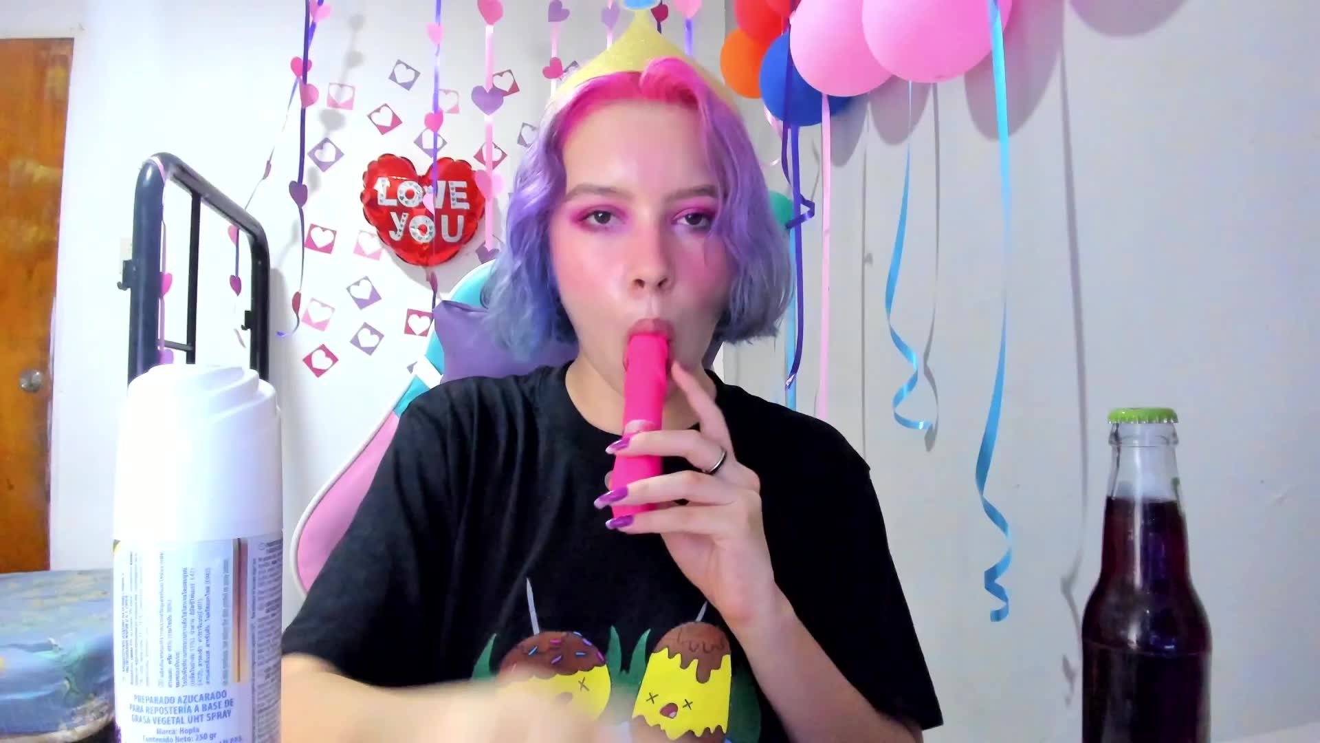 Bumblegum princess show her pink asshole. tits and do ahegao