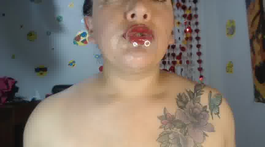 my mouth full of saliva - video by kirara_dirty cam model
