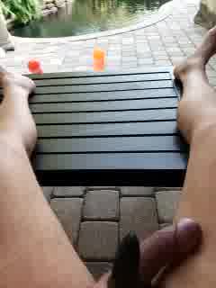 Outside naked and hard by my pool again! - video by theclubist111 cam model