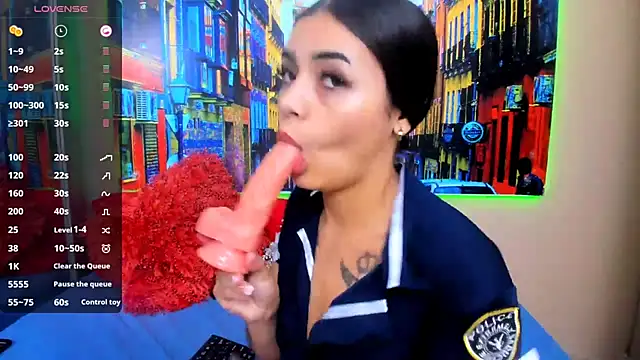 Officer sucking 2 big cocks  😈😈