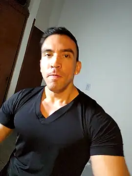black t-shirt, smell white, naked flex, soft cock