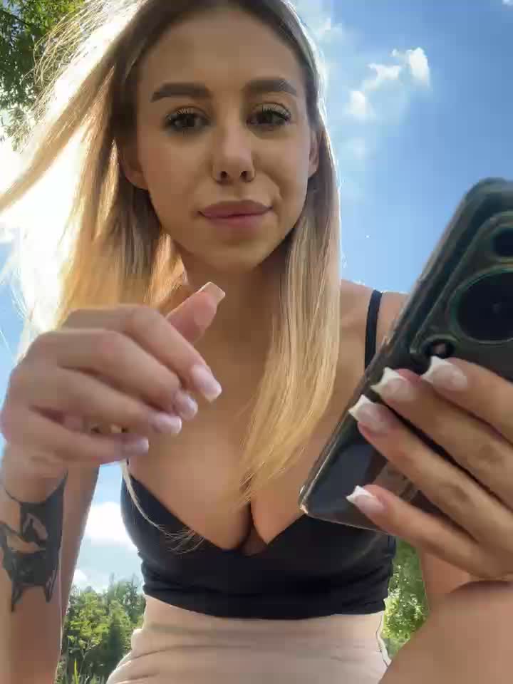 caressing pussy in the park