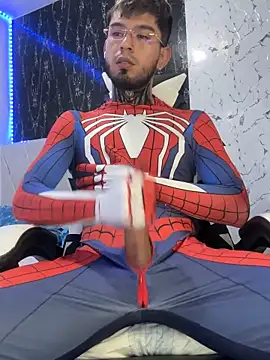 Spiderman has a striptease show and shoots his spider web by jets– Anthony-Martin kameramodell videója