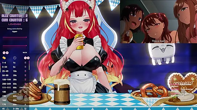 🍺 Oktoberfest Party - Cumming from control watching hentai – video od webkamerové modelky LewdFoxy_VT