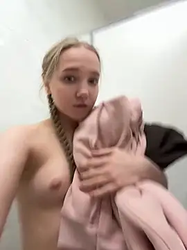 🐼open door + go out naked + left all cloth in other cabin + dildo fuck in public toilet🐼 - video by bambi_lu cam model