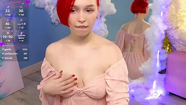 fingering and cum show with cute readhead) - video by NaomiYoru cam model