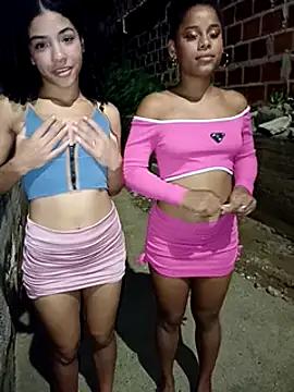 Rosse has fun with Mia and a boy on the street - video by CurlyBitch cam model