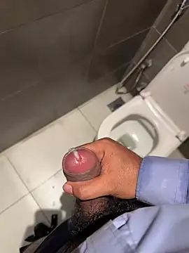 Cum out in office toilet