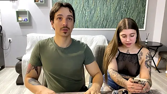 Insulting the slave, kissing, kicking the camera, spitting towards the slave. recording a PVT - video by Miley_and_Michael cam model