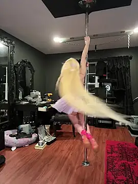 Rapunzel practices pole tricks (briefly upside down)