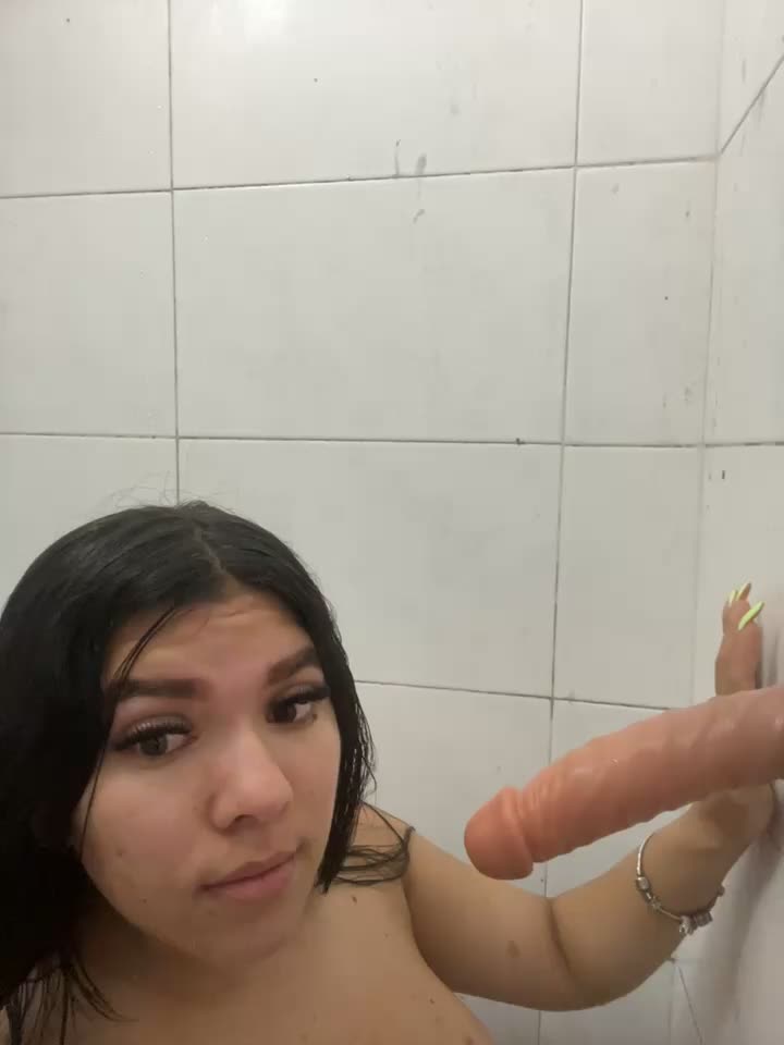 suck dildo in shower