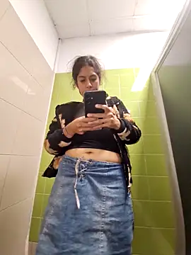naked in a public bathroom