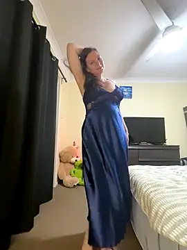 Satin  Blue Long Nightgown 💙 - video by AussieKittyPurr cam model