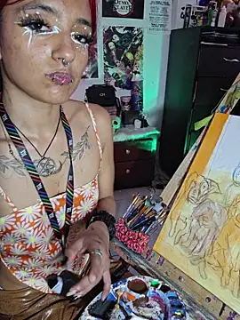 I love to paint, would you like to join me?🖤🙃 - vídeo de carolinerue modelo de câmara