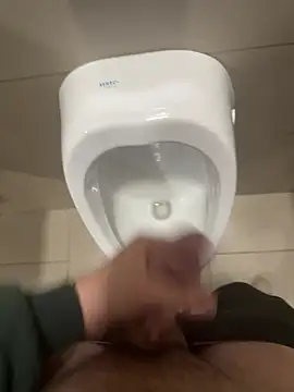 Cumshot squirt at public urinal - video by SXkinkyturk cam model
