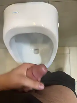 Squirted at public urinal - video by SXkinkyturk cam model