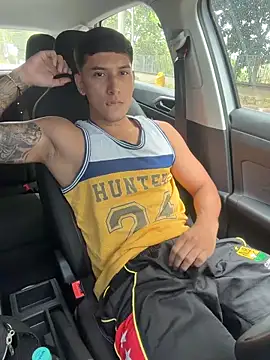 masturbation and cum show in my car