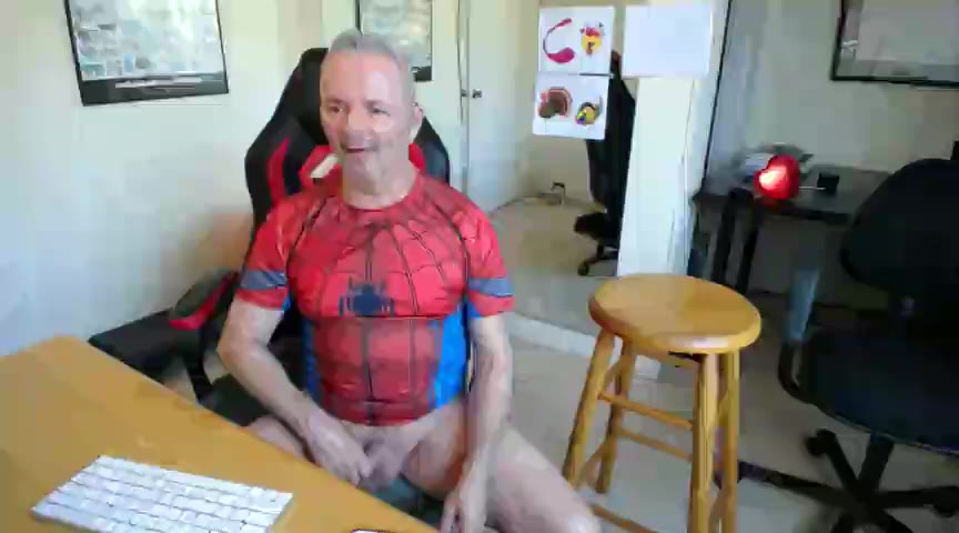 November 11 Private Show-Spiderman gets naked Big Dildo in Ass I Cum Hard!