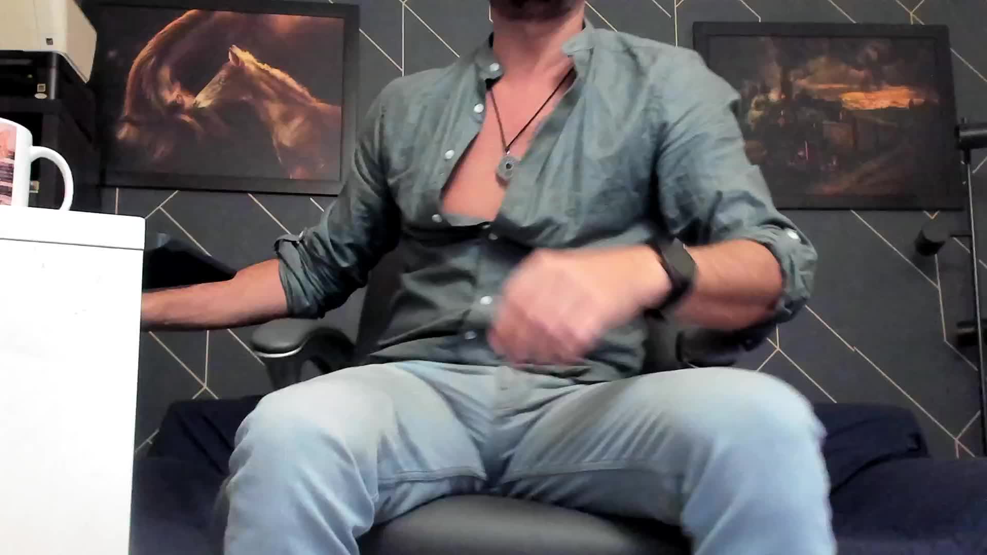 Jerking and  dirty talking