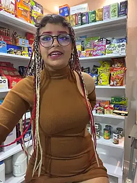 😈They make me undress in my store, while there are customers🥵 - video by alana_king7 cam model