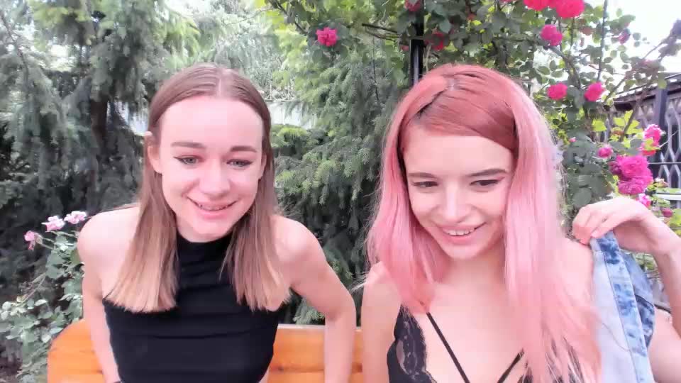 Hot Lesbian Scissors On A Park Bench