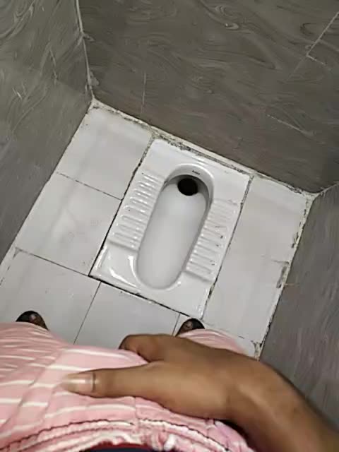 Private Show in public bathroom naked body show