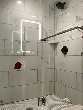 Hotel shower show with Play on glass door - video by YogaHottie76 cam model