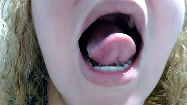 tongue out open mouth