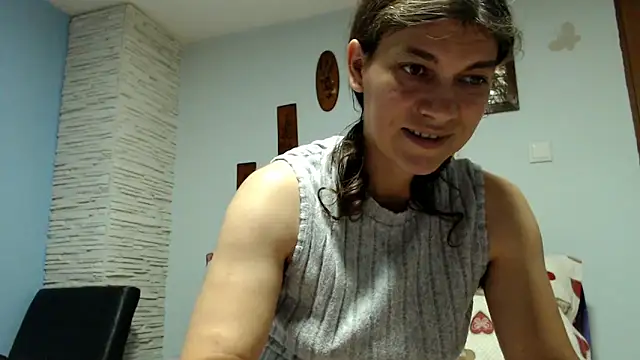 Gray dress striptease and bush open wide - video by MercyLove cam model