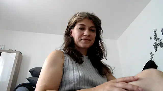 flexing and gray dress striptease (full body view) - video by MercyLove cam model