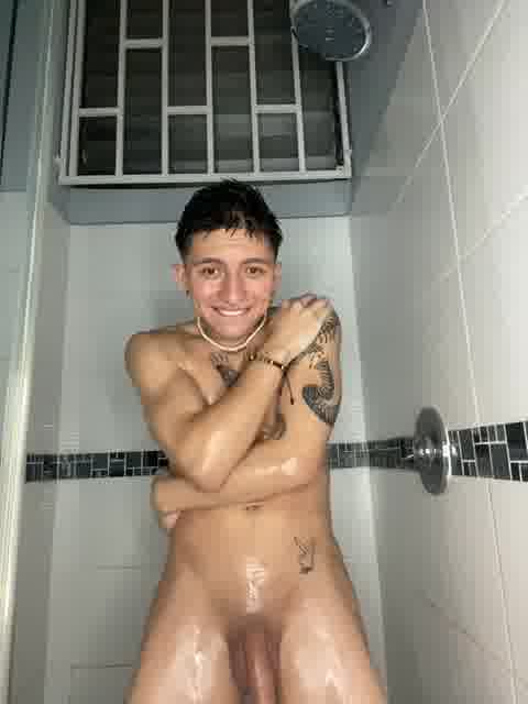 taking a shower !