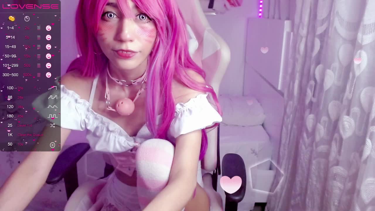 Ahri horny with her vibrator and dildo cum in me