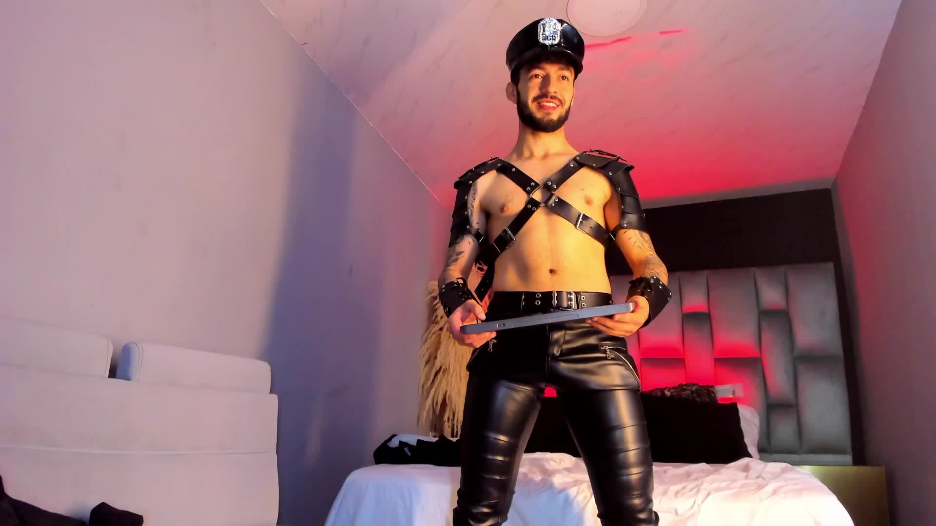 This policeman gets hot and gives you a striptease