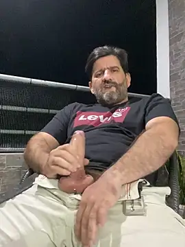 Masturbating and shooting on the balcony