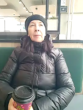 In a cafe, drinking coffee 🥤❤️Public Show - video by Celine_Faer1 cam model