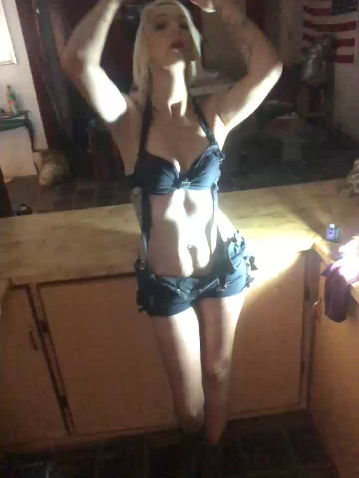 Mrs Smit playing on kitchen cupboard. Pvt show